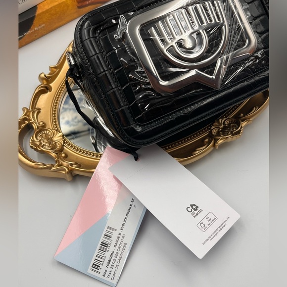 🆕 CHIARA FERRAGNI 🧿 NWT Eyelike-Motif Borsa Crossbody Bag - Black 🧿 - Picture 5 of 14